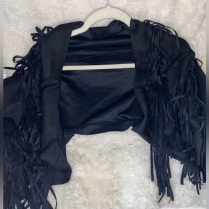 Cow girl cropped black jacket